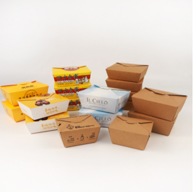 一次性餐盒印刷食品包装盒外卖打包餐盒牛皮纸盒长方形牛皮纸餐盒