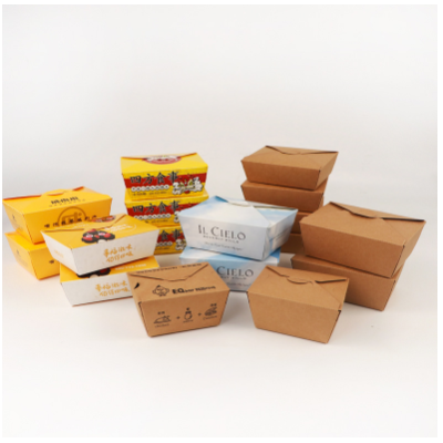 一次性餐盒印刷食品包装盒外卖打包餐盒牛皮纸盒长方形牛皮纸餐盒