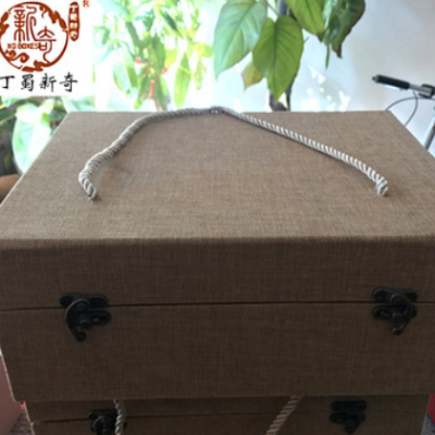 宜兴紫砂壶盒杯盒锦盒包装盒古董玉器礼品盒收藏定制一壶六杯拎绳