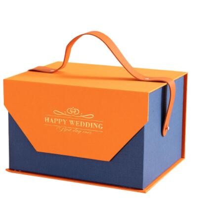 橙色手提礼盒喜糖盒礼品盒空盒子节日新中式婚礼ins风伴娘伴手礼