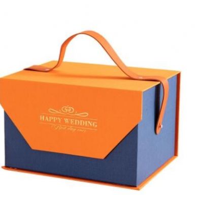 橙色手提礼盒喜糖盒礼品盒空盒子节日新中式婚礼ins风伴娘伴手礼