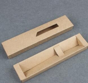 源厂现货纸质开窗抽拉纸盒黑卡创意礼品折叠笔盒包装盒黑色笔盒