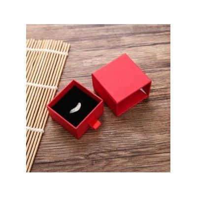 现货首饰饰品包装盒戒指纸盒珠宝盒红色抽拉式项链耳钉盒礼品盒