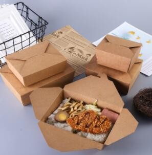 一次性餐盒外卖打包盒定制长方形炸鸡沙拉轻食牛皮纸餐盒现货