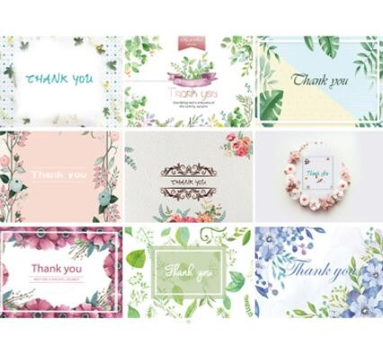 简约韩国创意感谢卡鲜花店留言卡片生日节日祝福贺卡亚马逊英文卡