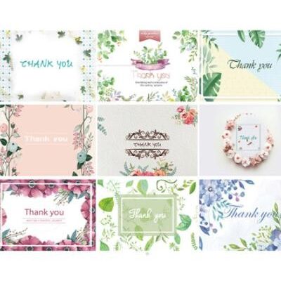 简约韩国创意感谢卡鲜花店留言卡片生日节日祝福贺卡亚马逊英文卡