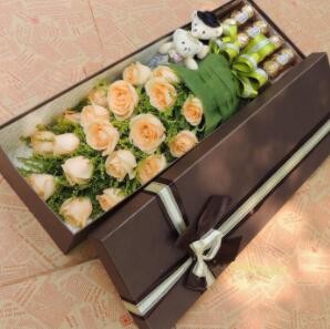 鲜花包装礼盒做 花束包装盒 19支/9支/11支玫瑰花礼盒 长方形