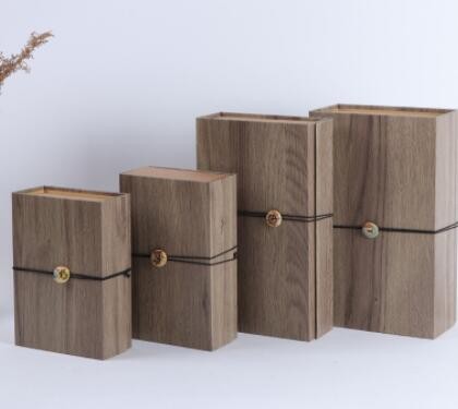 礼品盒长方形大号礼品复古牛皮纸盒木纹包装盒伴手生日礼盒