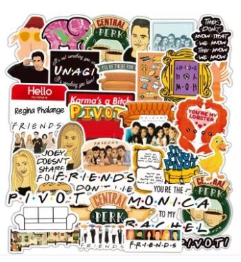 50PCS Friends Sticker TV show Graffiti Stickers Set Vinyl Waterproof Stickers for Laptop Luggage Car / 3