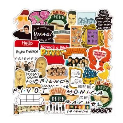 50PCS Friends Sticker TV show Graffiti Stickers Set Vinyl Waterproof Stickers for Laptop Luggage Car