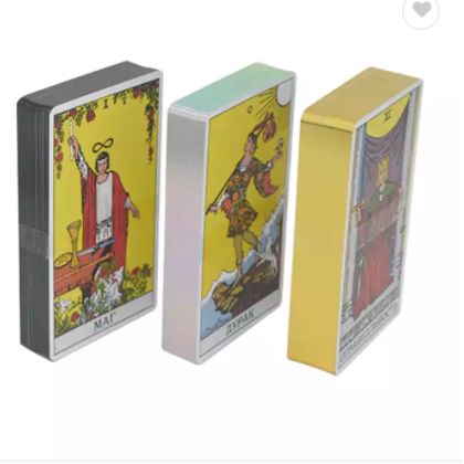Manufacturer Wholesale custom printing playing game card 46/78/80 Cards Gold Gilt Silver Edges Tarot / 3