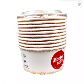 Free Sample High Quality Customized Food Grade Paper Bowl With Plastic Lid For Lunch Packaging / 3