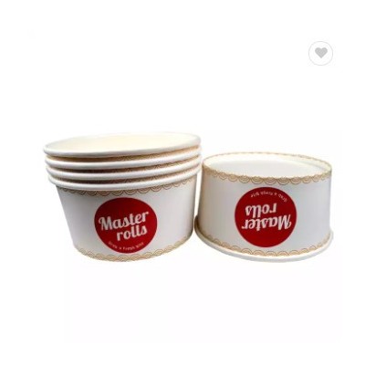 Free Sample Design Customized Disposable Food Grade Products Take-away Paper Bowl For Food With Plas