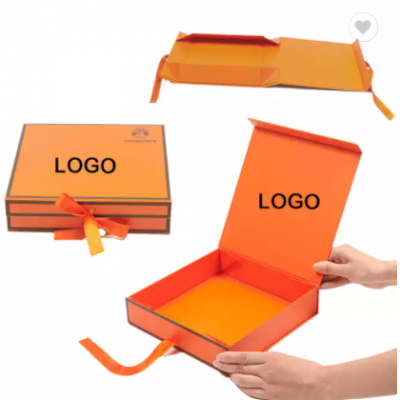 FPG Custom logo size rigid gift box foldable luxury magnetic gift box with ribbon