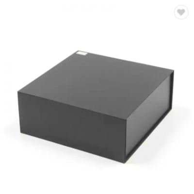 Free design custom logo magnetic closure rigid cardboard box black magnetic folding box