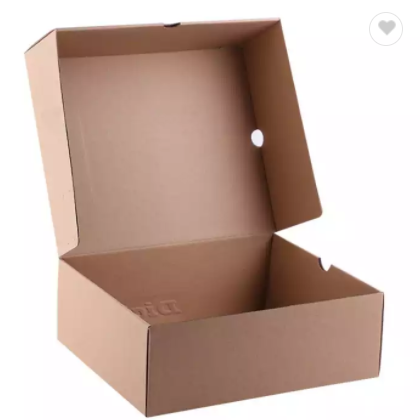 Custom Logo Brown Printed Corrugated Shipping Shoe Packaging Kraft Paper Box with Rope Handle / 2