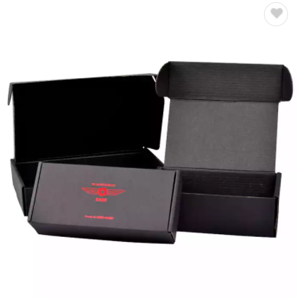 Custom Double Sided Printing Black Clothes Packaging Corrugated Mailer Paper Shipping Box / 3