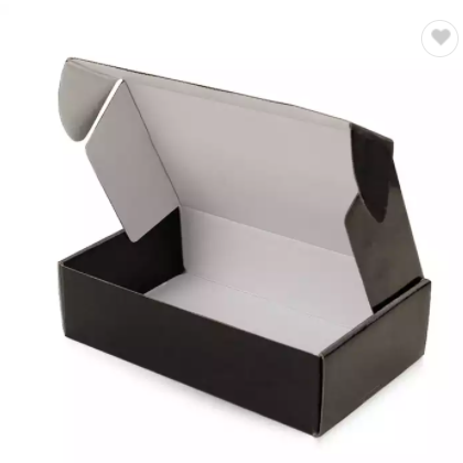 Custom Double Sided Printing Black Clothes Packaging Corrugated Mailer Paper Shipping Box / 2