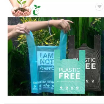 Custom logo printed eco friendly ldpe pla cornstarch compostable grocery packaging bio degradable i  / 1