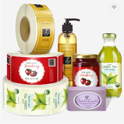 Custom Waterproof Self Adhesive Sticker Labels Bottled Fruit Juice Jar Label CMYK Printing Plastic R / 2