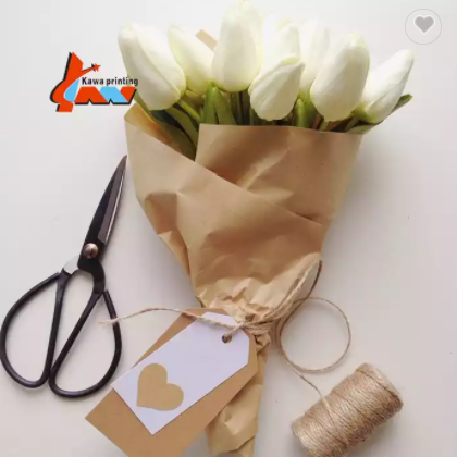 55gsm Custom Plain Brown Kraft Tissue Paper Wrapping Paper / 3