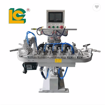2 colors open ink well Pad Printing Machine Turntable 2 Color Pad Printing Machine for lipstick prin / 1