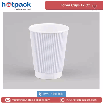 Direct Factory Supply Wholesale Selling White Ripple Wall 12 Oz Capacity Disposable Paper Cups for H / 1