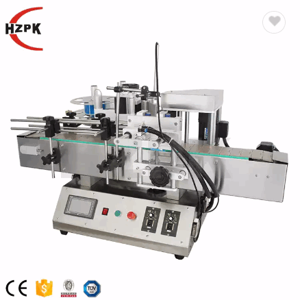 HZPK TRLM-120B transparent adhesive sticker jars cans bottles Tabletop Round Bottle Labeling Machine / 2