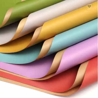Two Tone Color Printed Kraft Paper Flower Wrapping Paper Sheet Roll for Florist Wrapper / 3