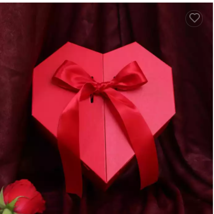 2021 New Design Heart Song Flower Gift Box with Hinged Door Cover Ribbon Bow Lock / 2