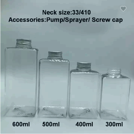 Square bottle 400ml shampoo bottle shower bottle / 4