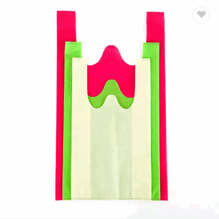 customized made in Vietnam Eco Friendly shopping bag reusable foldable non woven t shirt bag / 2