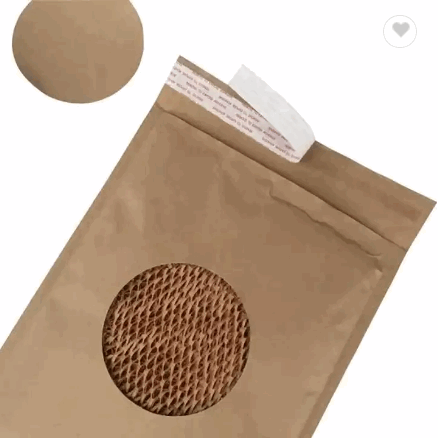 100% Recyclable Biodegradable Brown Expandable Mailer Paper Bag Honeycomb Express Bag Courier Mailin / 2