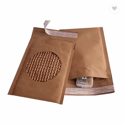 100% Recyclable Biodegradable Brown Expandable Mailer Paper Bag Honeycomb Express Bag Courier Mailin / 3