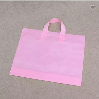 Custom Printed Logo Design Tote Punching Carry Handle Fashion Gift Plastic Bag Clothing Packaging ba / 2