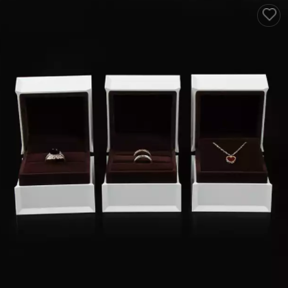 custom wedding ring box logo packaging bridesmaid engagement black western storage earring bracelet  / 1