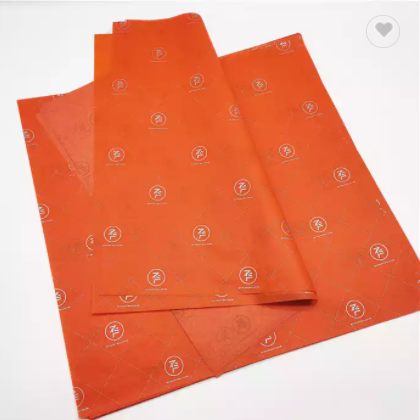 17gsm Tissue Paper Customized Full Orange with Silver Logo for Flower/Toy/Electronic Products Packag / 2