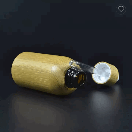 Eco friendly cosmetic containers Natural 30ml bamboo glass dropper bottle for essential oil serum / 3
