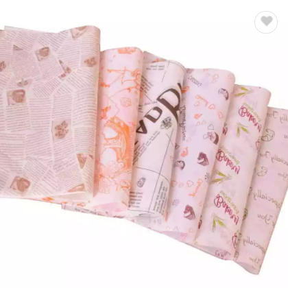 Wholesale Custom Food Grade greaseproof wax PE coated sandwich Burger Bread Packaging Wrapping Paper / 1