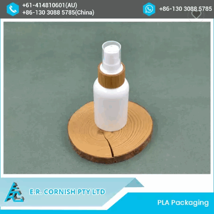 Factory Direct Biodegradable PLA Plastic Medical Spray Bottle With Bamboo Collar / 6