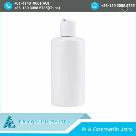 400ml Empty PLA Biodegradable Cosmetic Packaging Plastic Bottle With Press Cap / 3