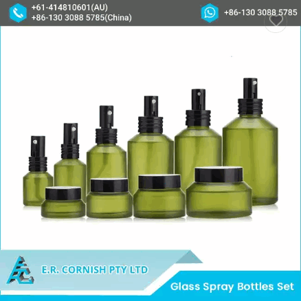 New Arrival Frosted Black Amber Cosmetic Packaging Lotion Glass Spray Bottles Set / 6