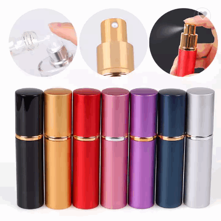 10ml high-grade cylinder lipstick-shaped anodized Aluminum Glass perfume bottles spray bottles cosme / 1