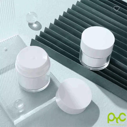 Hot Sale White Plastic Airless Pump Acrylic Vacuum Cream Jar Cylinder Round Small Cosmetic Jar / 3