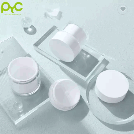 Hot Sale White Plastic Airless Pump Acrylic Vacuum Cream Jar Cylinder Round Small Cosmetic Jar / 5