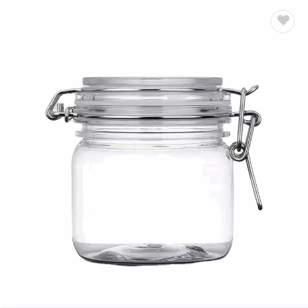 Kitchen Storage Airtight 300ml 10oz Plastic Spice Clip Jars with Spoon / 1