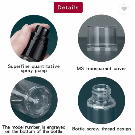 2021 empty cosmetic containers plastic 30ml pump pressure spray bottle clear pet bottles / 4
