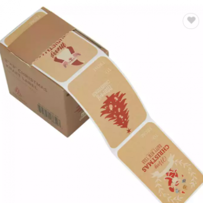 Tengen Beautiful Pattern Design High Quality Kraft Paper Material Kraft Gift Label Gift Stickers 2 x