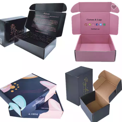 Luxury Mailer Boxes Custom Black Corrugated Boxes Packaging Custom Products Boxes Logo Printing Clot / 2