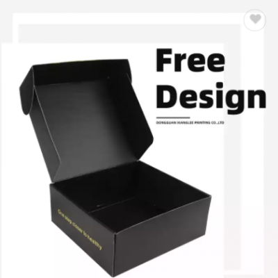 Customized Made Black Small Corrugated Paper Shipping Boxes Custom Folding Shipping Boxes Clothes Pa